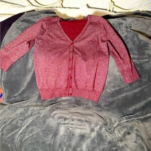 Mod cloth women’s jrs cardigan red shimmery fabric size Large